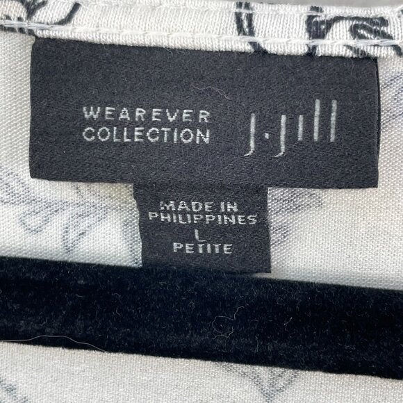 J Jill Wearever Womens Large Floral Tunic Top Stretch Short Sleeve Shirt - Picture 3 of 9